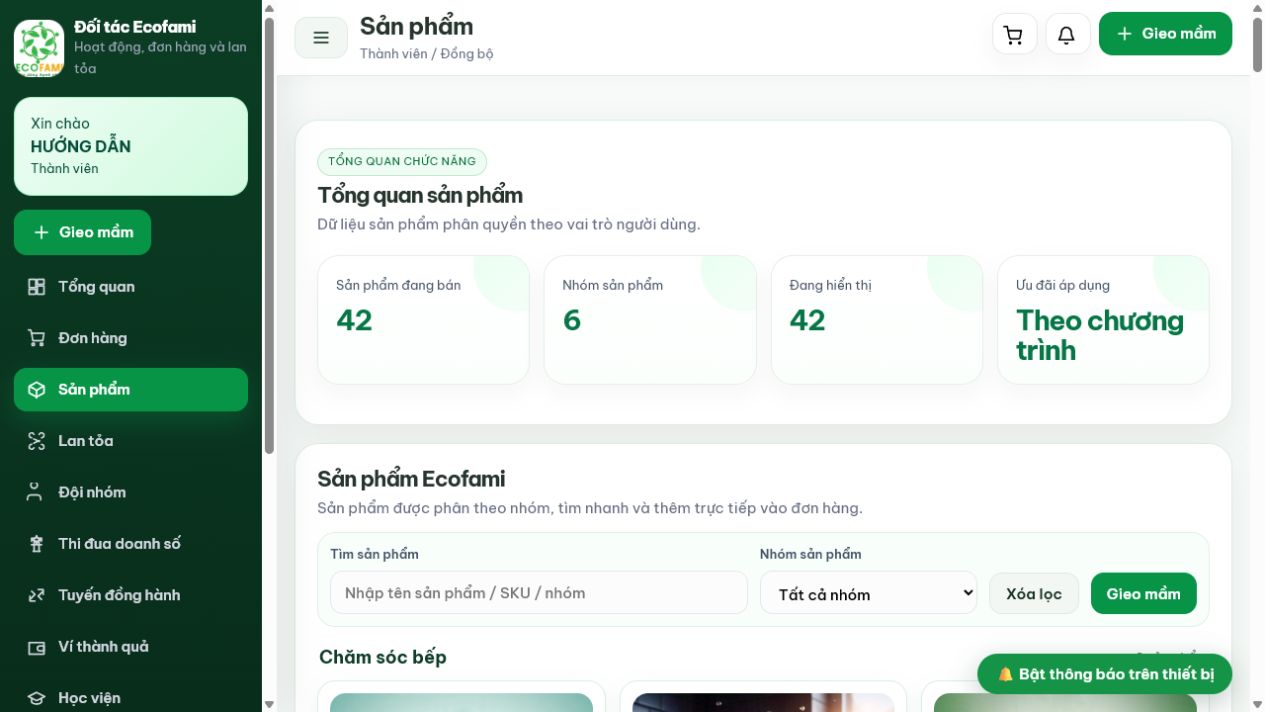 Danh mục sản phẩm Ecofami